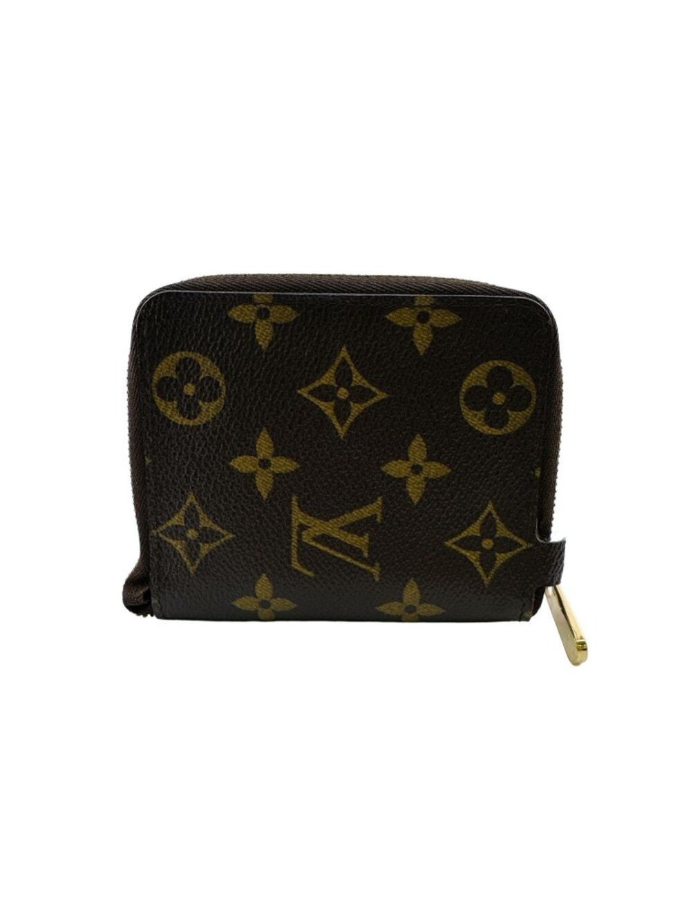 Louis Vuitton Monogram Agenda Mini Zip Bifold Wallet Card Case Cover Brown